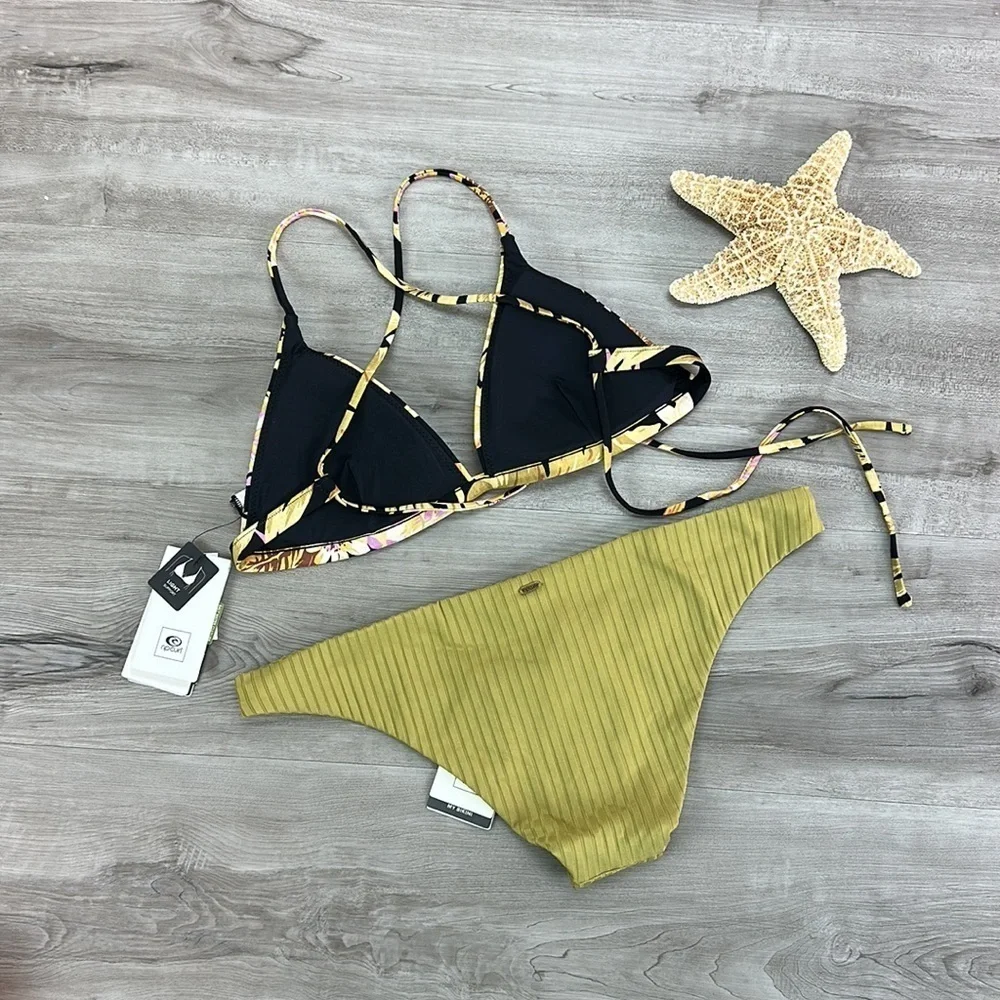 ☀️RIP CURL☀️ SUNDAY SWELL TRI PREMIUM SURF CHEEKY PANT BIKINI SET